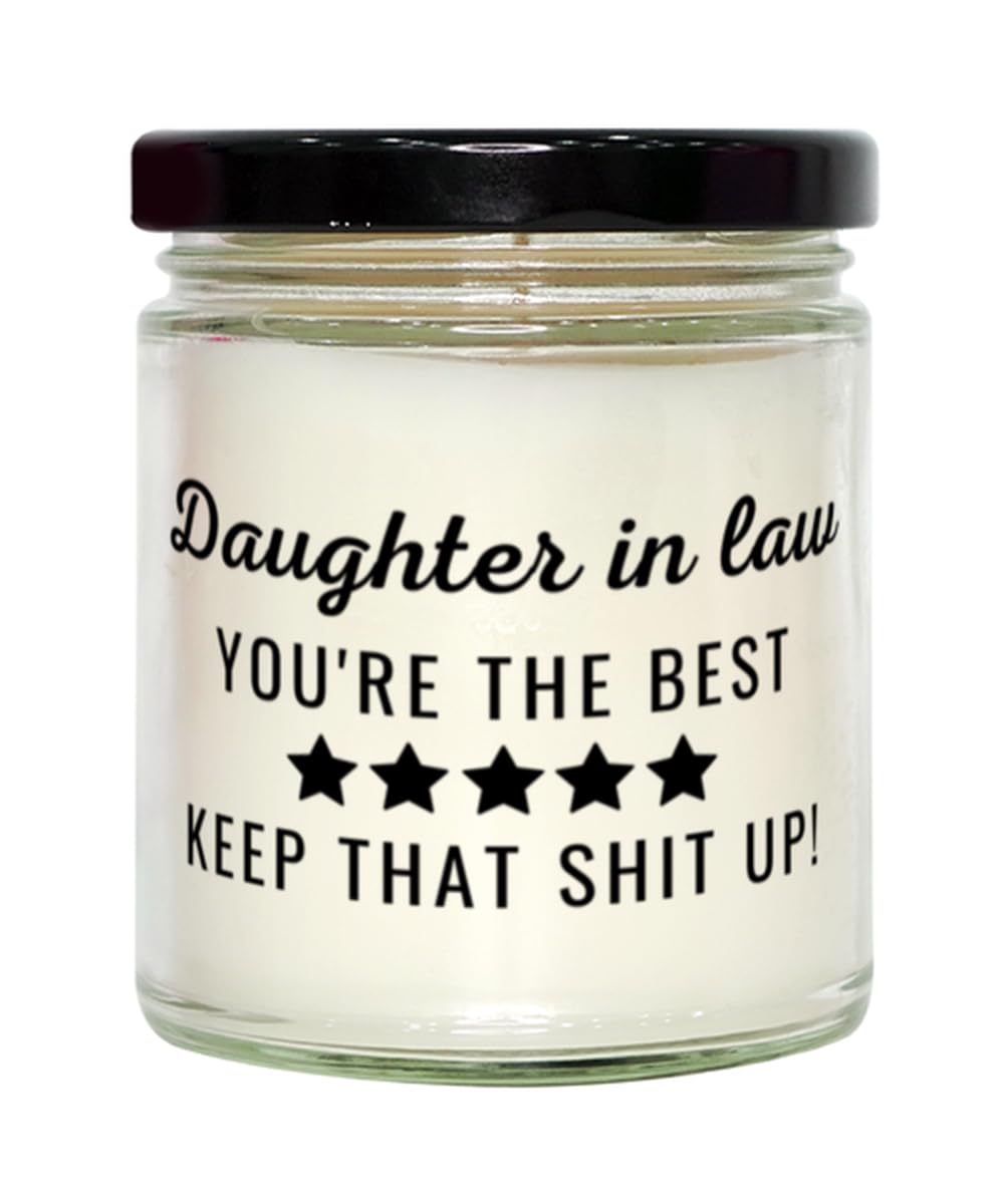 Daughter in Law You're The Best, Keep That Shit Up! Christmas Daughter in Law Candle Gifts, Daughter in Law Custom Name People for Coworkers, Friends Graduation Daughter in Law Xmas Retirement Gifts
