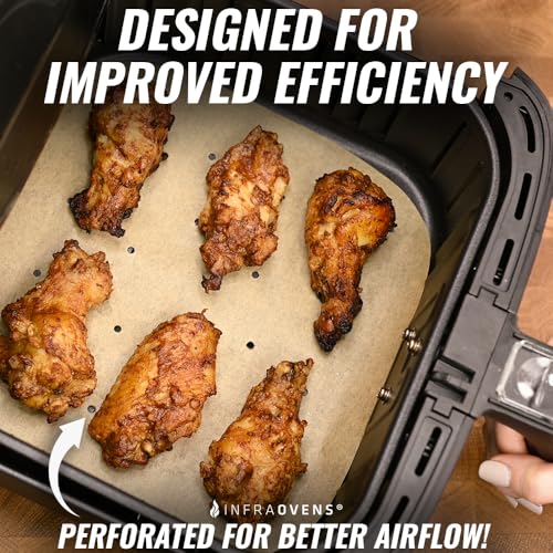 INFRAOVENS Air Fryer Parchment Paper for Ninja Air Fryer Pro 4-in-1 5 qt, Pro XL 6-in-1 6.5 QT Max Crisp, 100pcs Air Fry Accessories, Disposable Paper Liners for AF141, AF181 - Thumbnail 6