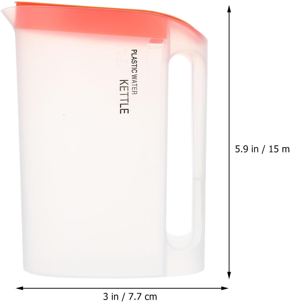 Plastic Water Pitcher 2200ml with Lid, Thickened Leak-proof Jug