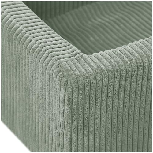Fauteuil Enfant Cubie Velours Convertible Vert Plush Nest