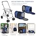 COSTWAY 2 Etagen Hundewagen Haustiere Buggy bis 16kg, Hundebuggy mit Netzfenstern & Getränkehalter & Anhänger, Katzenbuggy für 2 kleine Hunde Katzen (Blau)