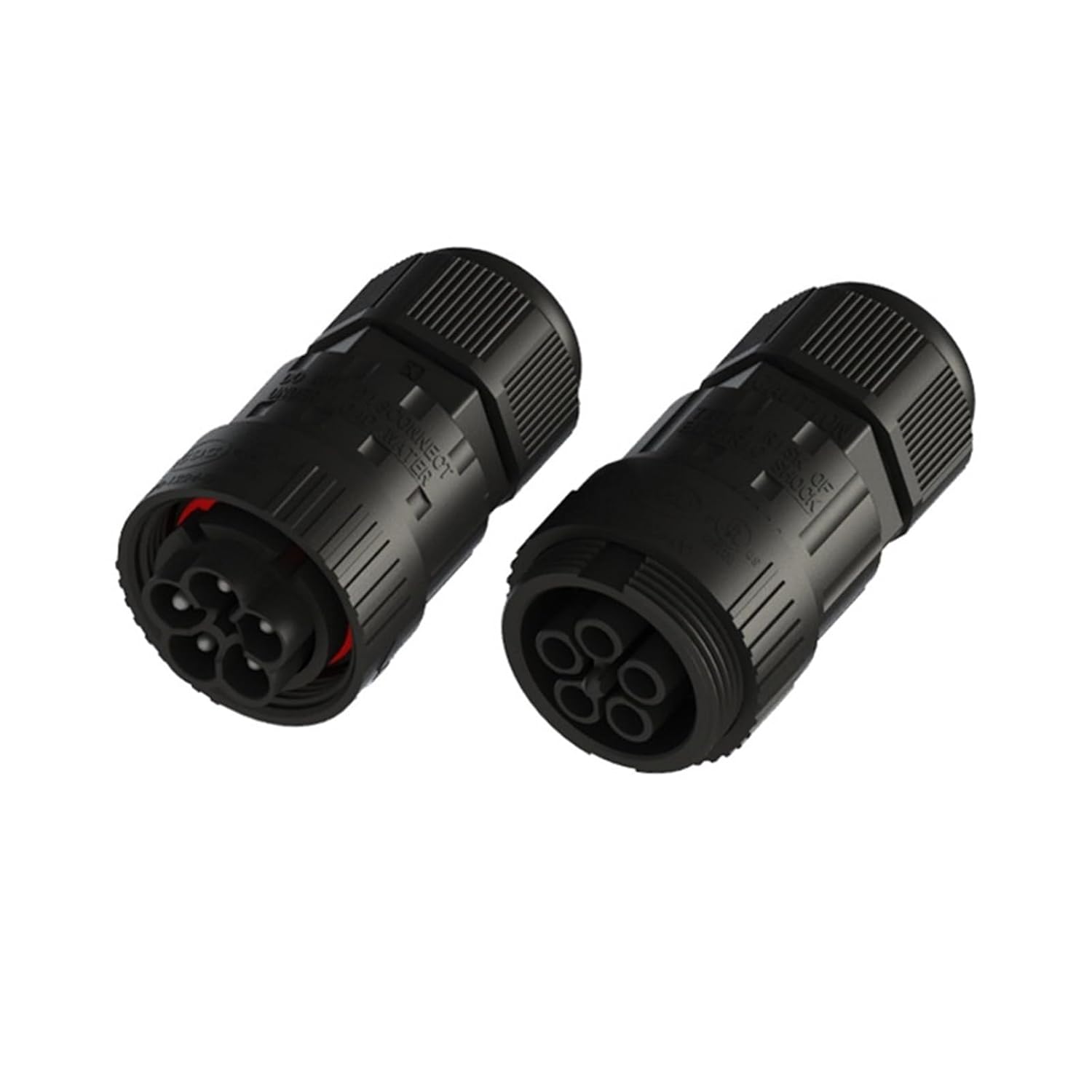 10 Pieces/Set Industrial 5-pin M20 Aviation Wire and Cable Connector IP68 Waterproof Threaded Power Supply Male Plug Female Socket(Ep050-2224-00-socket)