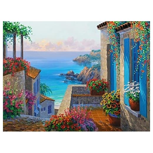 5D DIY diamantmålning trädgård mosaik försäljning diamant broderi stad landskap strass konst heminredning A9 45 x 60 cm