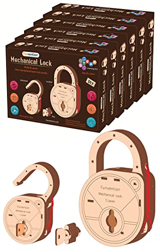Image of Funvention DIY Mechanical Lock with Key (Pack of 6) - Build Working Lock Yourself - STEM Learning Birthday Return Gifts Party Pack