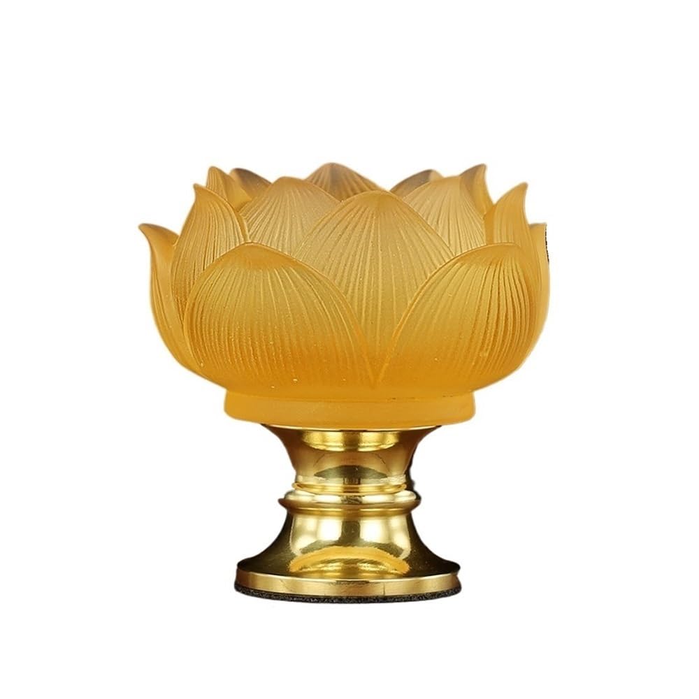 JFGCTYHXY Candlesticks, Ancient Glass Candlestick Household High Foot Lotus Candle Holder Decoration Decor(Yellow)
