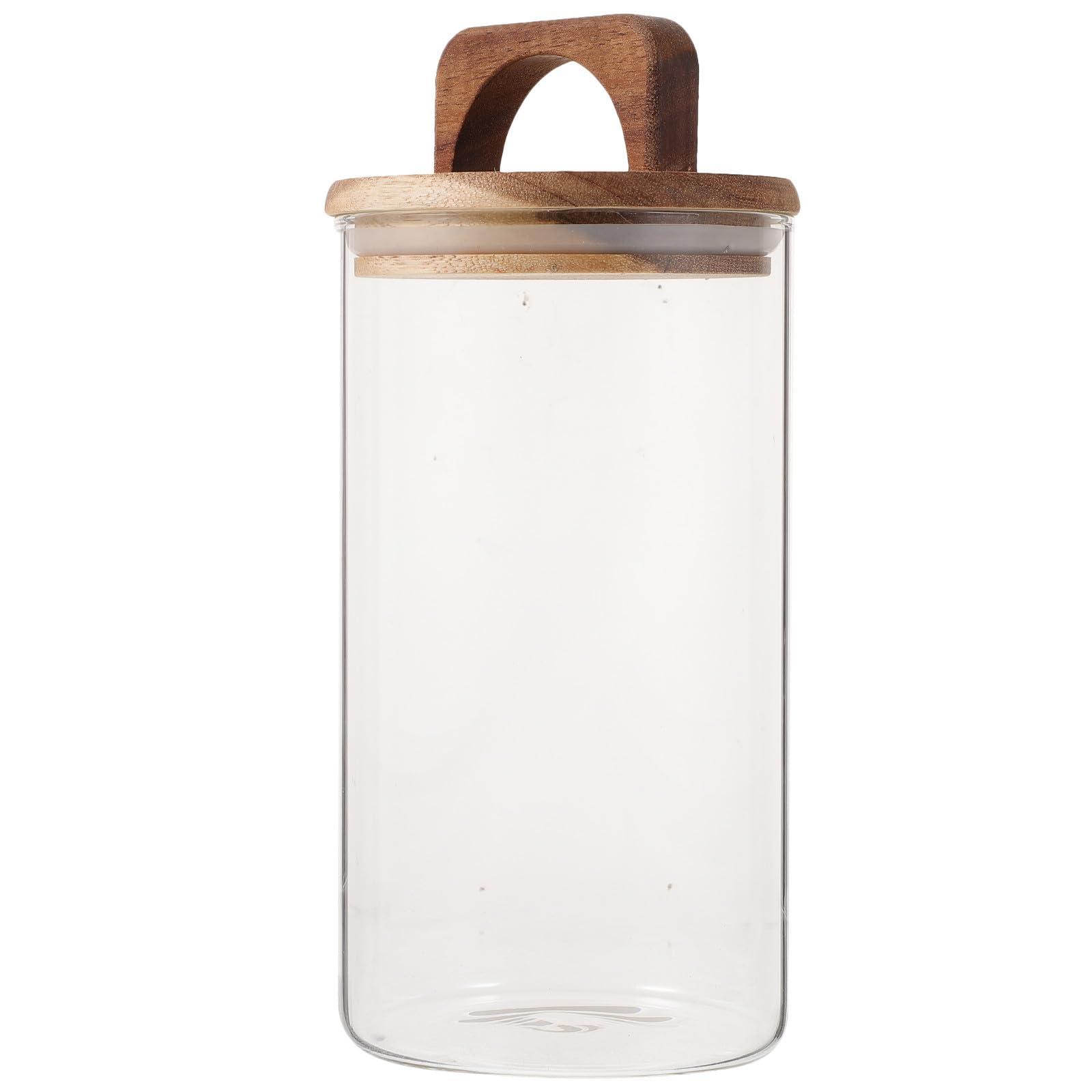 Contenedor de Vidrio para Té Tarro de 1200ml de Cristal Hermético con Tapa de Madera