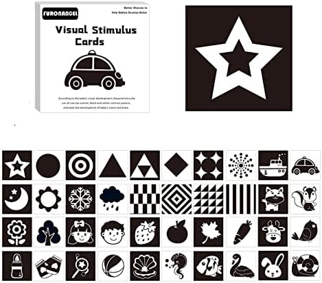 SNOWIE SOFT® Black White Flash Cards for Infants, 40 Pictures 5.5 x 5.5 Inch Designed Contrast Cards for Newborn Baby Toys with High Contrast (0-6 Months)