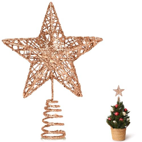 GXFCING Christbaumspitze Baumspitze Kleine Stern Glitzer 3D Metallic...