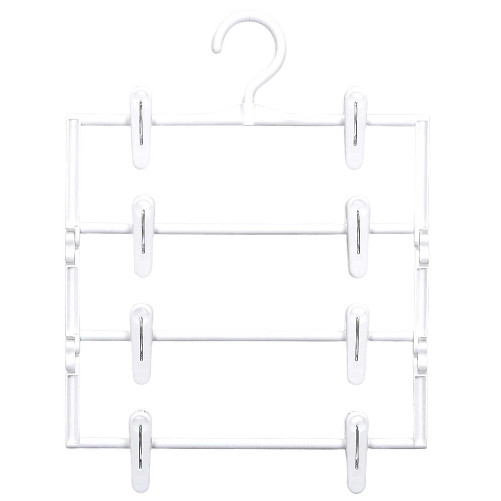 サワフジ(Sawafuji) スカートすっきり4段 スノーホワイト 収納 クローゼット 縦連結 ジョイント ボトムス スカート ズボン スラックス レディース メンズ すべらない SS-04