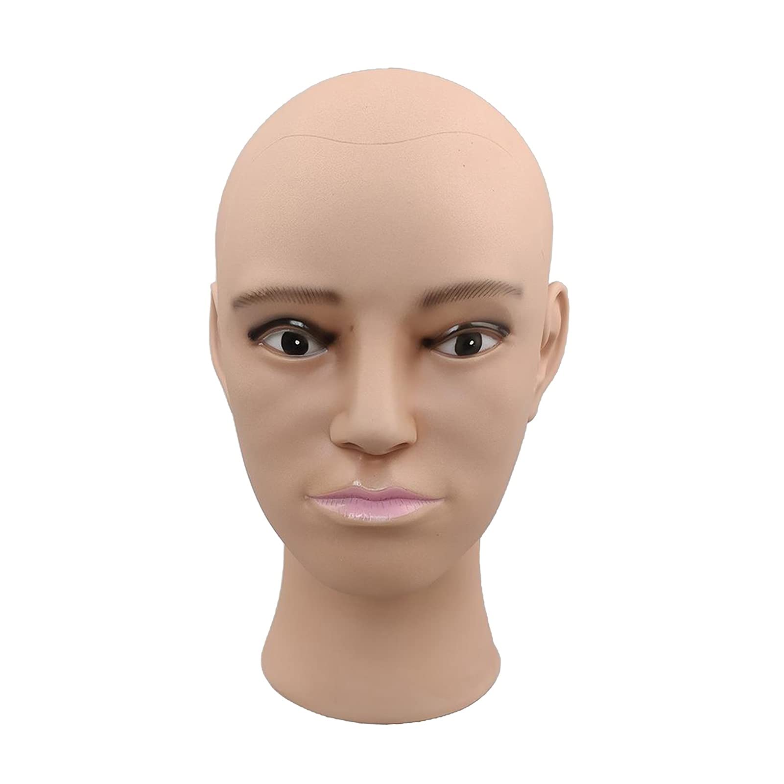 Peruka Dokonywanie łysy Manekin Head Wig Hat Display Display Model głowy, PVC(Dark Coffee)
