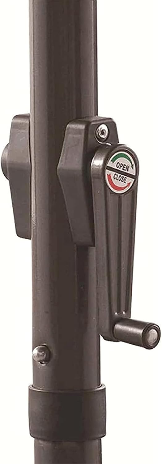 Hawaiian Beach Umbrella, 8ft Round Thatched Patio Umbrella with Hand Crank Handle, Outdoor Umbrella Without Base