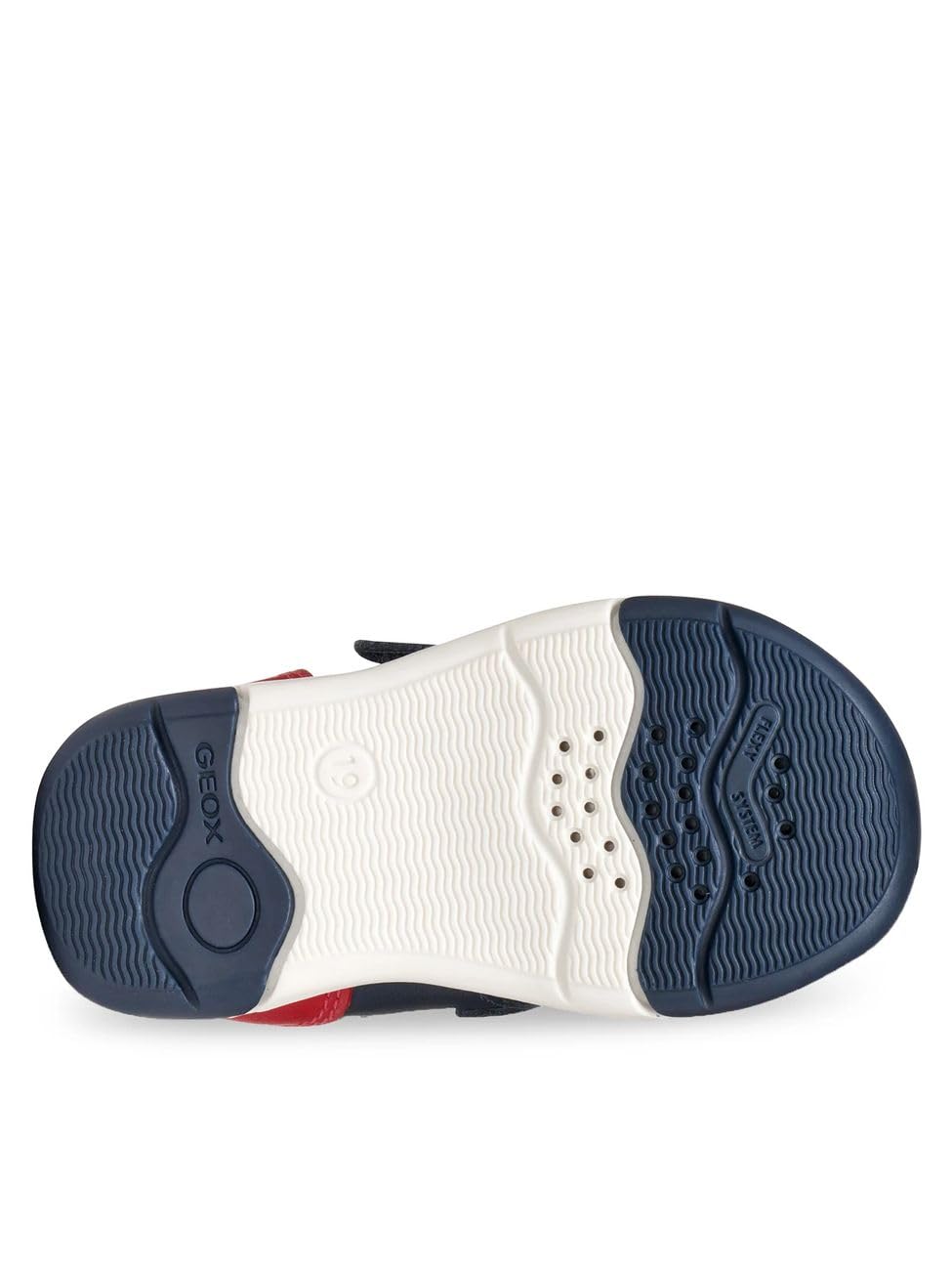 Geox ZAPITO Boy First Walker Shoe, Azul Marino/Rojo, Talla 19 EU, Azul Marino, 19 EU