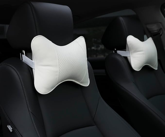 Almohada de cuello para auto de espuma viscoelástica beige miniatura 7