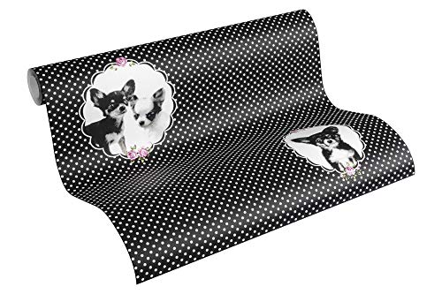 Animal Wallpaper for Kids Little Stars Non-Woven Wallpaper 10.05 m x 0.53 m Black Violet Made in Germany by Livingwalls 358512 35851-2