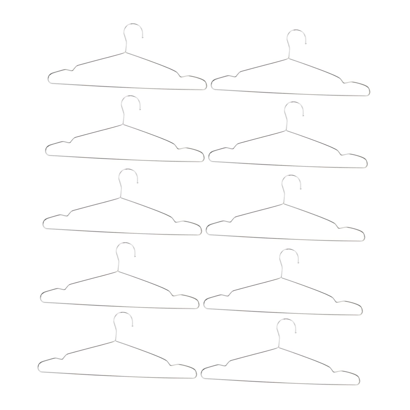 Happyyami 10Pcs Stainless Steel Hangers Clothes Storage Hooks for Wardrobe Heavy Duty Suit Hangers for Drying and Organizing Clothing Elegant Finish