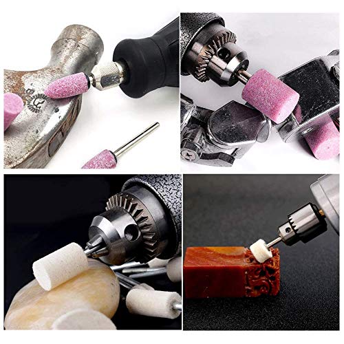 Ettonsun 100Pcs Polishing Buffing Wheel Wool Felt Mandrel Mounted Grinding Bits Grinder Heads With 5 Kinds Of Material For Dremel Rotary Tool Accessories Drill Tools Attachment - 1/8 Inch Shank #TOP5