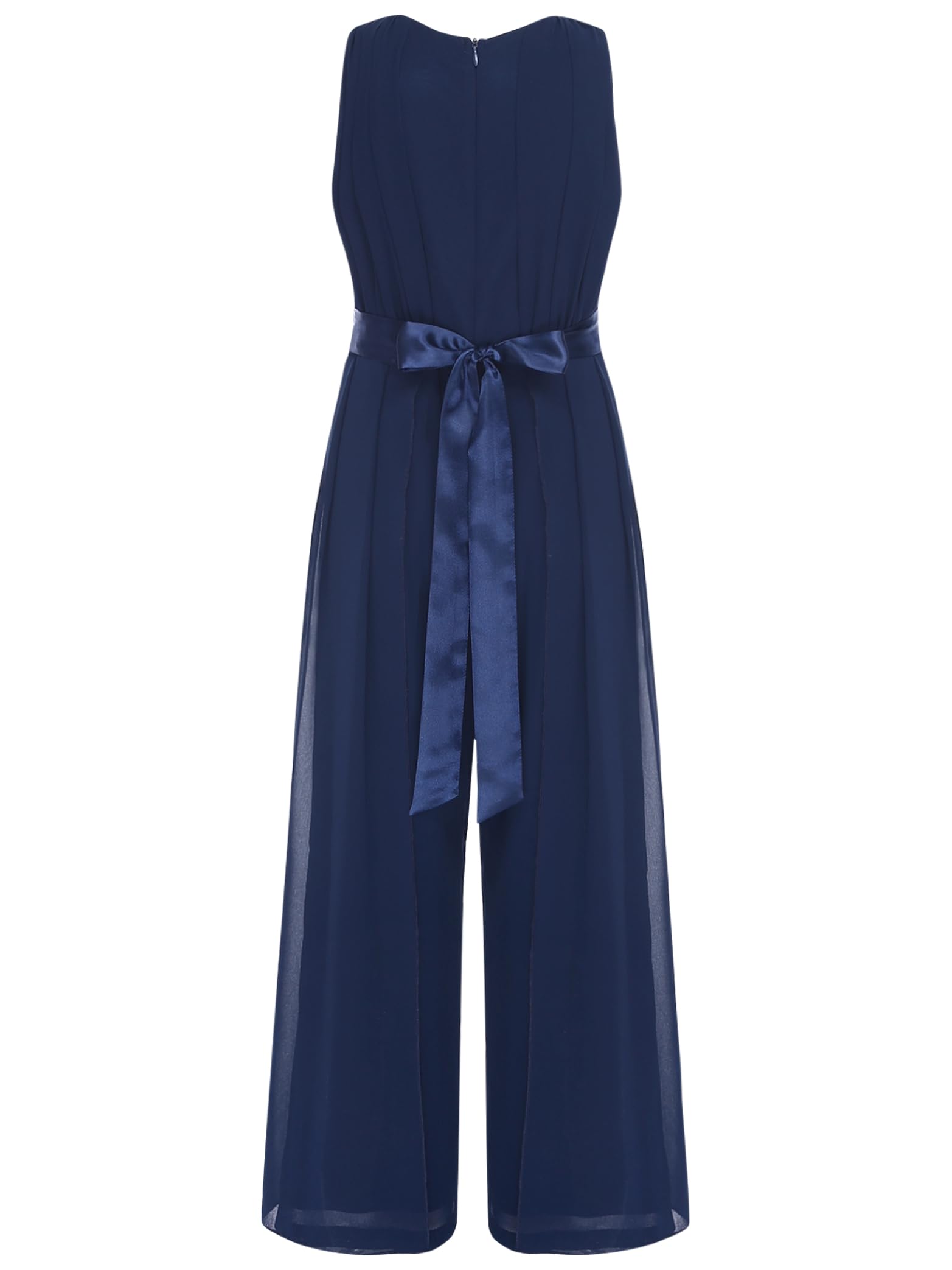 Yhong Tuta Intera Salopetta Lunga Bambina Principessa Elegante Jumpsuit da Cerimonia Senza Manica Romper