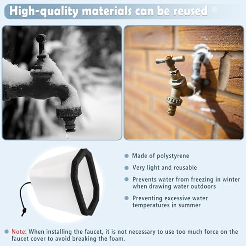 Wasserhahnabdeckung Winter, FainFun Frostschutz Wasserhahn Aussen, Abdeckung für Außenwasserhahn, Garten Wasserhahn Abdeckung, Outdoor Faucet Frost, alle Jahreszeiten(L)