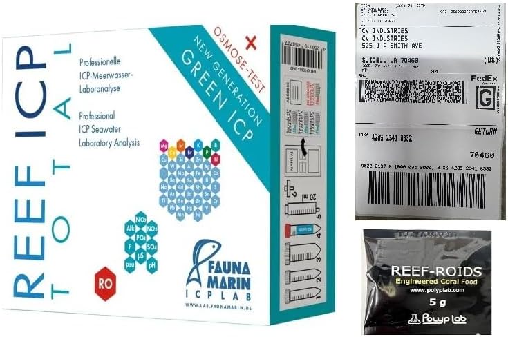 Fauna Marin Reef ICP Total Label Aquarium Fish Food (1 Kit + 1 Shipping Label)