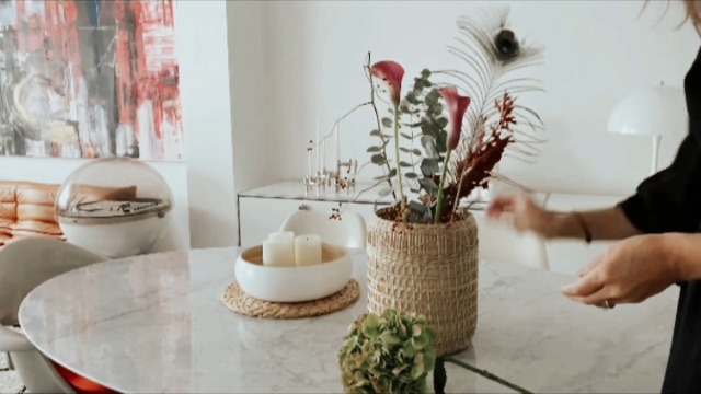 Handgeflochtener Rattan-Blumenkorb – 21x15x15 Cm, Boho-Vase Für Pampasgras & Deko