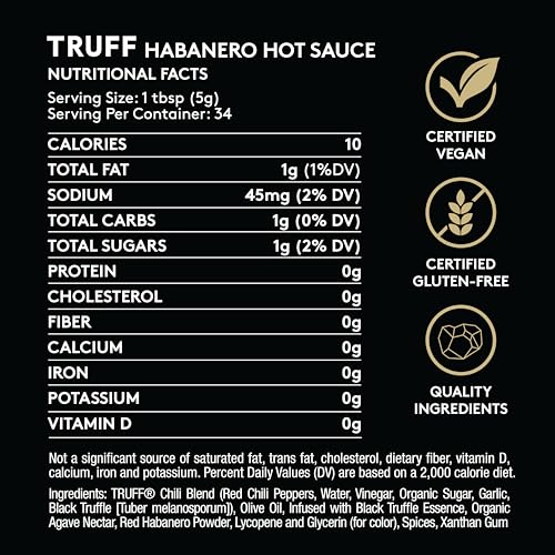 Image of TRUFF Habanero Black Truffle Hot Sauce, Gourmet Hot Sauce with Jalapeno, Red Chili Peppers with More Heat, Black Truffle Oil, Agave Nectar, Hotter Flavor Experience in a Bottle, 6 oz.