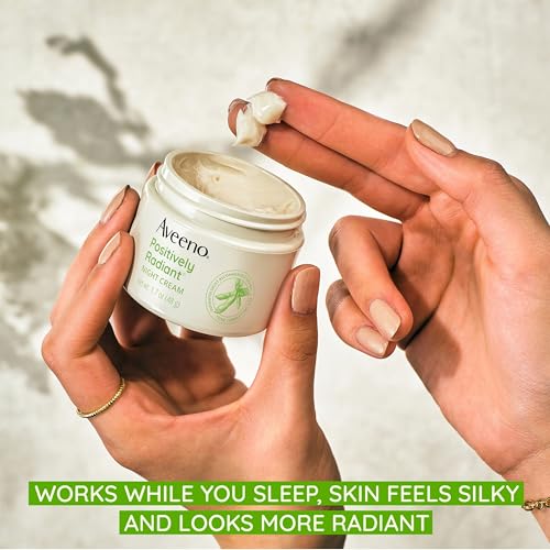 Aveeno Positively Radiant Face & Neck Night Cream with Tone Correcting Soy & Niacinamide, Night Cream Targets Dull Skin & Evens Skin Tone & Texture, Hypoallergenic, 1.7 oz - Thumbnail 4