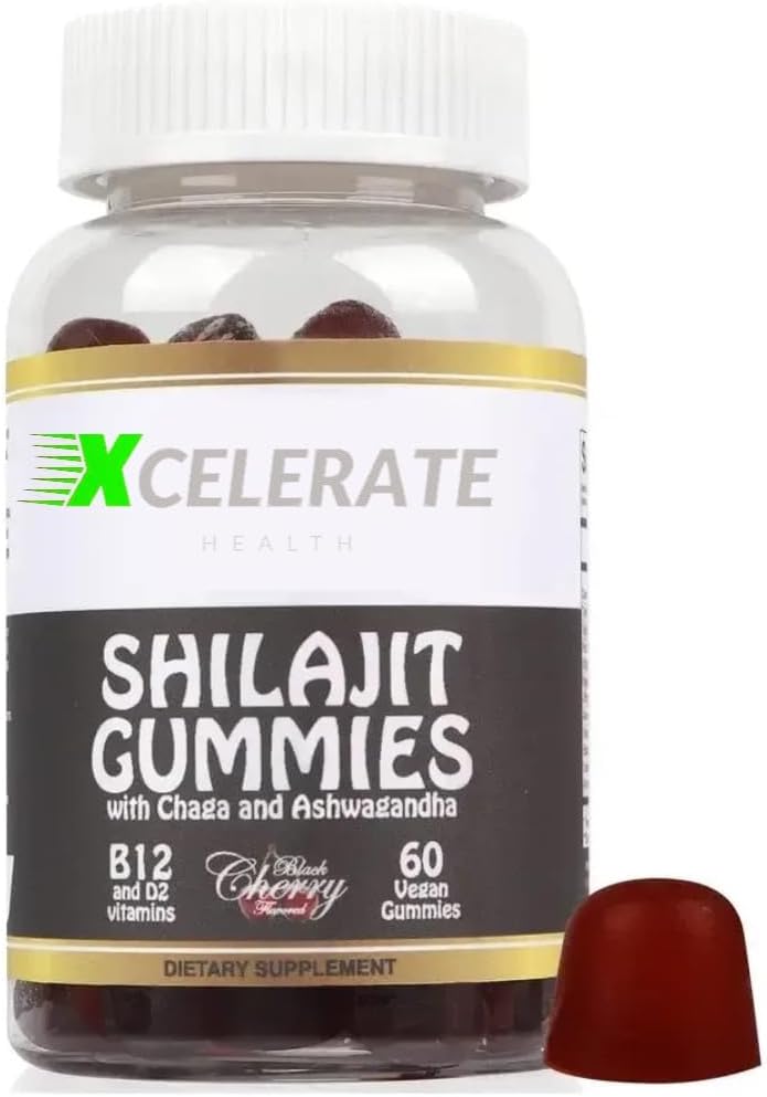 Gomas Superalimenta Shilajit, Ashwagandha e Cogumelo Chaga: Práticas e Fortes, Perfeitas para Levar