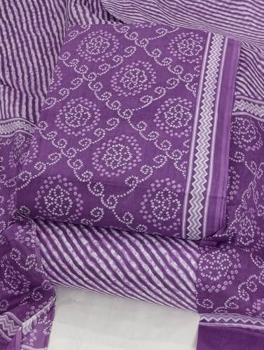 Image of DRAVINAM Trends Women's Premium Cambric Cotton Jaipuri Printed Unstitched Salwar Suit Dress Material with Mulmul Cotton Dupatta