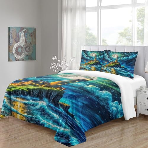 Housse de couette phare parure de lit 3d imprimé 200x200 - 6