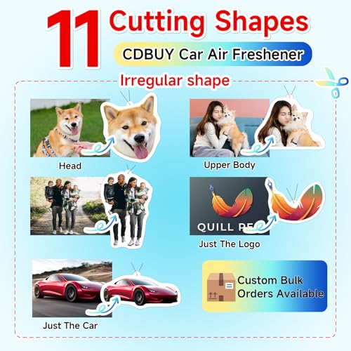 Image of Bulk Custom Car Air Fresheners with Logo or QR Code | Personalized Branded Gifts; 10-1000 Pcs Bulk Orders; Double-Sided Print; Scent Choice Available; Custom Shape