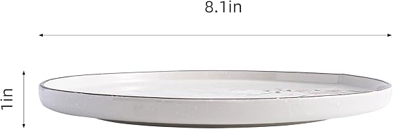 Pink Sakura Ceramic Appetizer Plates, 8-Inch Round Serving Plates for Snacks, Side Dishes (4)