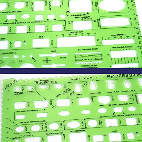 Image of Pacific Arc Professional House Plan Template Guide, with Doors, Appliances, Plumbing Fixtures