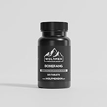 WOLFMEN Bonefang – Joint & Bone Support with Calcium, D3 & Collagen Support – 120 Tablets, 2 Month Supply – UK Made