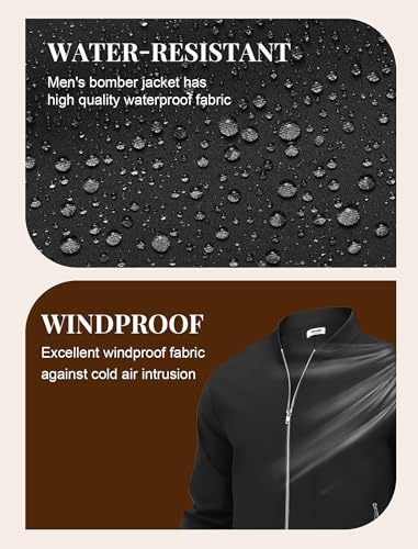 COOFANDY Men Bomber Jacket Lightweight Casual Windbreaker Zip Up Coat Fashion Stylish Fall Jackets with Pocket2