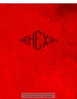 Paperback Hexagonal Graph Paper Notebook 1/2 inch hexagons - 160 pages: Notebook not Ebook, 160 pages with hex red grunge cover, 8.5 x 11, half inch hexagonal g Book