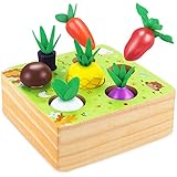 【Safe material】: Das aus natürlichem Kiefernholz hergestellte Spielzeug ist fein und gratfrei verarbeitet. Die Oberflächenfarbe auf Wasserbasis ist geruchlos und sicher für Kinder. Saubere Empfehlung: Bitte wischen Sie das Holzspielzeug mit einem milden Reinigungsmittel und einem feuchten Tuch ab. Waschen Sie es NICHT unter Wasser.