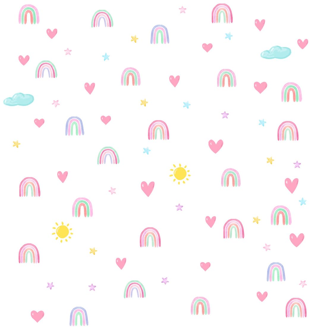 Pegatinas de Pared Arcoíris, Pegatinas pared Decorativas Infantiles, Pegatinas de Pared Bohemias, Arcoiris Adhesivos Decoración de Pared de Guardería Bebé Guardería Niños Dormitorio