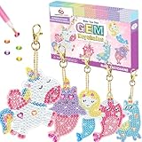 ORIENTAL CHERRY Arts and Crafts for Kids Ages 8-12 - Make Your Own GEM Keychains - 5D Diamond Art Painting by Numbers Kits Girls Kids Ages 3-5 4-6 6-8 Toys Birthday Christmas Gifts Stocking Stuffers