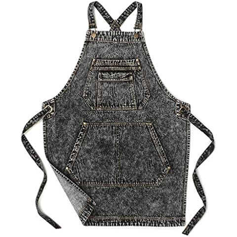 Jeanerlor Cotton Denim Artist Work Apron with Pockets Cover