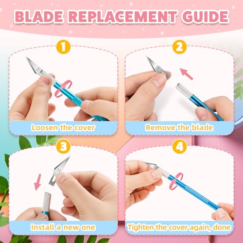 TIFICAL Exacto Knife, 55 PCS Exacto Knife Set, 5 Piece Craft Knife and 50 Additional SK5 Blades, Hobby Knife for Miniatures, Professional Exacto Knife for Crafting, Precision Knife for Crafts - Thumbnail 5