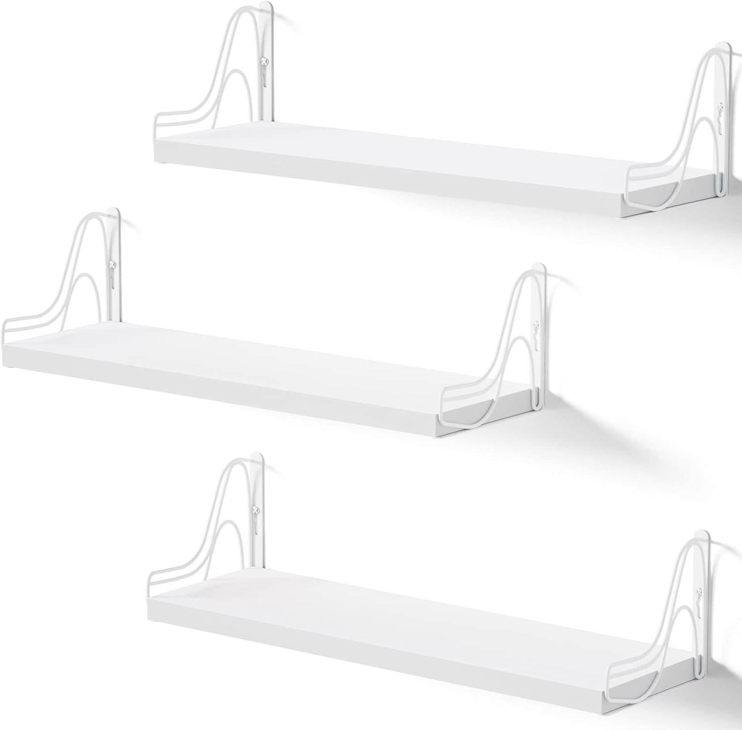 SRIWATANA Large Floating Shelves for Wall Shelf Set of 3 with 43.5cm