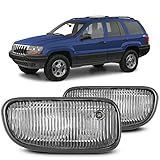 Winjet Fog Lights Fit For 1999-2003 Jeep Grand Cherokee [1999 2000 2001 2002 2003] Driving Fog Lamp Assembly With 12V 53W H12 Halogen Bulbs