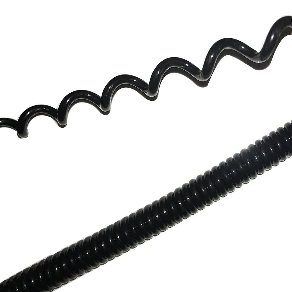 Kabel spiralny sprężynowy, 2-żyłowy, 3-żyłowy, teleskopowy, kabel sprężynowy, 0,2 mm, kwadratowy, wielordzeniowy drut miedziany, czarny (3-żyłowy 0,2 mm kwadratowy)