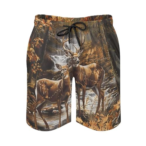 Camouflage Deer Mens Swim Trunks Beach Shorts Quick Dry Bathing Suits And Mesh Lining3