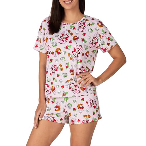 Image of Richard Leeds International Womens 2 Piece Pajama Set - Disney | Hello Kitty | Snoopy - Short Sleeve Top & Shorts Lounge Sets