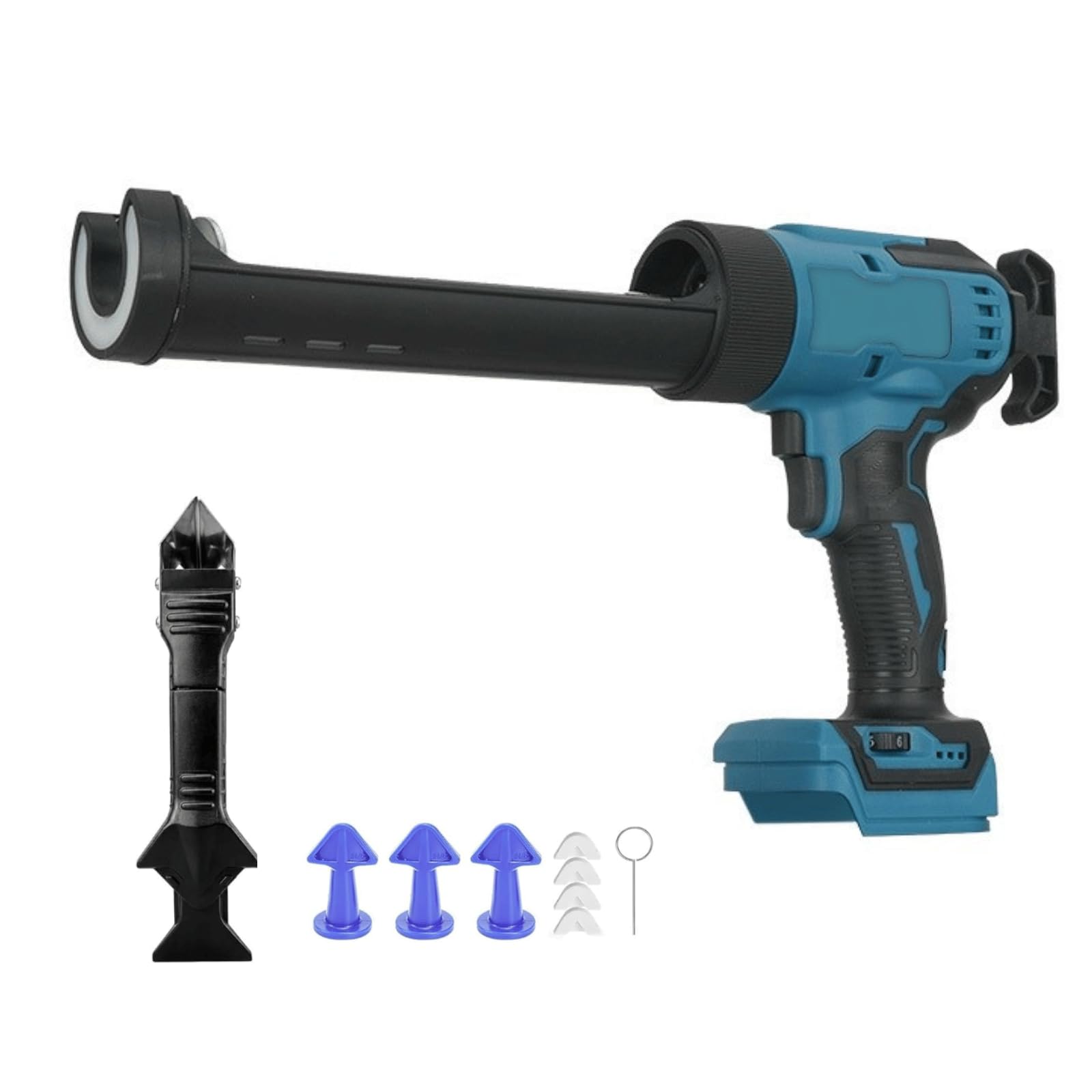 300ml Pistola de cartucho con batería compatible, Pistola Silicona Bateria | Pistola Silicona Electrica Ajuste, Pistola Silicona Profesional con Luz LED de 300 ml para Calafateo