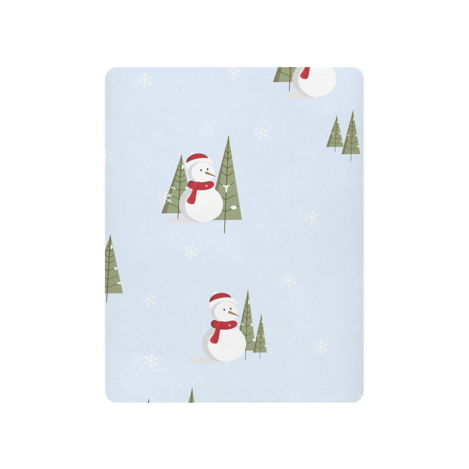 Moudou Christmas Snowman Playard Sheet for Boy Girls, Soft Breathable Fitted Toddler Sheet for Standard Playard Bed Mattress, 39 x 27 x 5 Inch