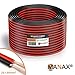 MANAX Cable para altavoz (2 x 1,5 mm², 20 m), color rojo...