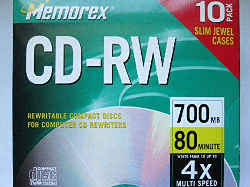 CD-RW 80 min stockage de données informatiques et audio 10/PK