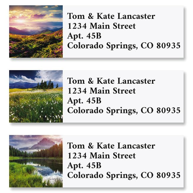 Colorful Images Summer Landscape Return Address Mailing Labels, Personalize with Name & Addresses, Set of 240 Self Adhesive, Easy Peel Flat Label